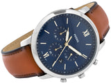 Buy Shop Fossil Neutra Chronograph Blue Dial Brown Leather Strap Watch for Men - FS5453 USA Online