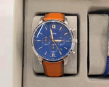 Buy Shop Fossil Neutra Chronograph Blue Dial Brown Leather Strap Watch for Men - FS5791 USA Online