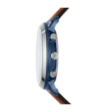 Buy Shop Fossil Neutra Chronograph Blue Dial Brown Leather Strap Watch for Men - FS5791 USA Online