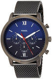 Buy Shop Fossil Neutra Chronograph Blue Dial Silver Mesh Bracelet Watch for Men - FS5383 USA Online