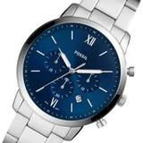 Buy Shop Fossil Neutra Chronograph Blue Dial Silver Steel Strap Watch for Men - FS5792 USA Online