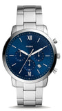 Buy Shop Fossil Neutra Chronograph Blue Dial Silver Steel Strap Watch for Men - FS5792 USA Online