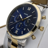 Buy Shop Fossil Neutra Chronograph Blue Dial Two Tone Steel Strap Watch for Men - FS5706 USA Online