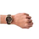 Fossil Neutra Chronograph Brown Dial Brown Leather Strap Watch for Men - FS5763