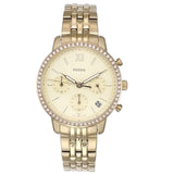 Buy Shop Fossil Neutra Chronograph Gold Dial Gold Steel Strap Watch for Women - ES5219 USA Online