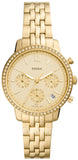Buy Shop Fossil Neutra Chronograph Gold Dial Gold Steel Strap Watch for Women - ES5219 USA Online