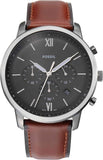 Buy Shop Fossil Neutra Chronograph Grey Dial Brown Leather Strap Watch for Men - FS5512 USA Online