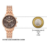 Buy Shop Fossil Neutra Chronograph Mother of Pearl Brown Dial Rose Gold Steel Strap Watch for Women - ES5218 USA Online