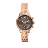 Buy Shop Fossil Neutra Chronograph Mother of Pearl Brown Dial Rose Gold Steel Strap Watch for Women - ES5218 USA Online