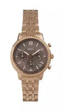 Buy Shop Fossil Neutra Chronograph Mother of Pearl Brown Dial Rose Gold Steel Strap Watch for Women - ES5218 USA Online