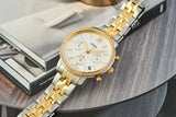 Buy Shop Fossil Neutra Chronograph Mother of Pearl White Dial Two Tone Steel Strap Watch for Women - ES5216 USA Online