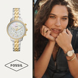 Buy Shop Fossil Neutra Chronograph Mother of Pearl White Dial Two Tone Steel Strap Watch for Women - ES5216 USA Online