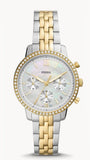 Buy Shop Fossil Neutra Chronograph Mother of Pearl White Dial Two Tone Steel Strap Watch for Women - ES5216 USA Online