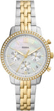 Buy Shop Fossil Neutra Chronograph Mother of Pearl White Dial Two Tone Steel Strap Watch for Women - ES5216 USA Online