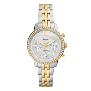 Buy Shop Fossil Neutra Chronograph Mother of Pearl White Dial Two Tone Steel Strap Watch for Women - ES5216 USA Online