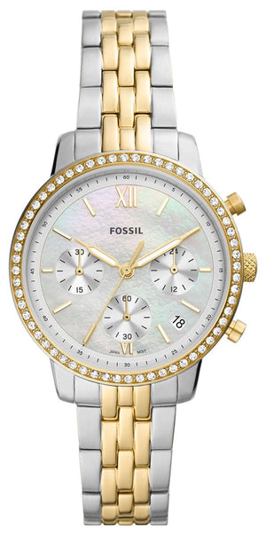 Buy Shop Fossil Neutra Chronograph Mother of Pearl White Dial Two Tone Steel Strap Watch for Women - ES5216 USA Online
