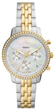 Buy Shop Fossil Neutra Chronograph Mother of Pearl White Dial Two Tone Steel Strap Watch for Women - ES5216 USA Online
