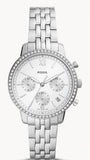 Buy Shop Fossil Neutra Chronograph Silver Dial Silver Steel Strap Watch for Women - ES5217 USA Online