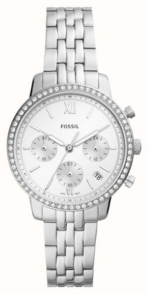 Buy Shop Fossil Neutra Chronograph Silver Dial Silver Steel Strap Watch for Women - ES5217 USA Online