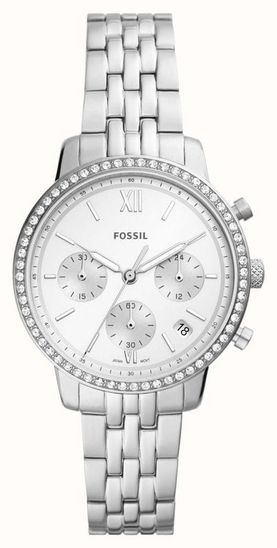 Buy Shop Fossil Neutra Chronograph Silver Dial Silver Steel Strap Watch for Women - ES5217 USA Online