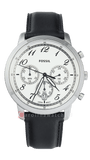 Buy Shop Fossil Neutra Chronograph White Dial Black Leather Strap Watch for Men - FS6023 USA Online