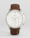 Buy Shop Fossil Neutra Chronograph White Dial Brown Leather Strap Watch for Men - FS5380 USA Online
