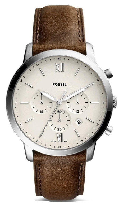Buy Shop Fossil Neutra Chronograph White Dial Brown Leather Strap Watch for Men - FS5380 USA Online