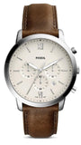 Buy Shop Fossil Neutra Chronograph White Dial Brown Leather Strap Watch for Men - FS5380 USA Online