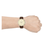 Fossil Neutra Chronograph White Dial Brown Leather Strap Watch for Men - FS5380