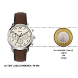Buy Shop Fossil Neutra Chronograph White Dial Brown Leather Strap Watch for Men - FS6022 USA Online