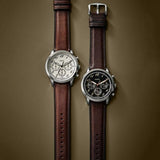 Buy Shop Fossil Neutra Chronograph White Dial Brown Leather Strap Watch for Men - FS6022 USA Online