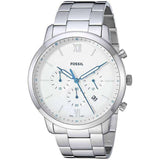 Buy Shop Fossil Neutra Chronograph White Dial Silver Steel Strap Watch for Men - FS5433 USA Online