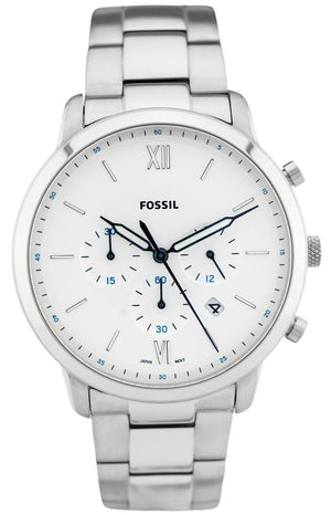 Buy Shop Fossil Neutra Chronograph White Dial Silver Steel Strap Watch for Men - FS5433 USA Online