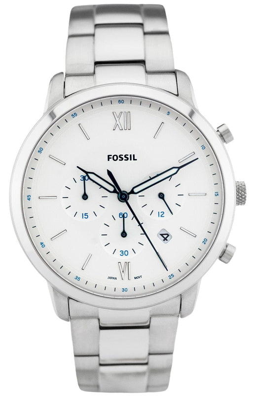 Buy Shop Fossil Neutra Chronograph White Dial Silver Steel Strap Watch for Men - FS5433 USA Online