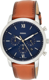Buy Shop Fossil Neutra Chronograph Blue Dial Brown Leather Strap Watch for Men - FS5453 USA Online