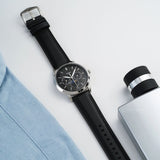 Buy Shop Fossil Neutra Minimalist Moonphase Black Dial Black Leather Strap Watch for Men - FS5904 USA Online