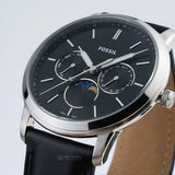Buy Shop Fossil Neutra Minimalist Moonphase Black Dial Black Leather Strap Watch for Men - FS5904 USA Online