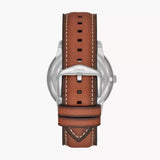 Buy Shop Fossil Neutra Minimalist Moonphase Blue Dial Brown Leather Strap Watch for Men - FS5903 USA Online