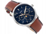 Buy Shop Fossil Neutra Minimalist Moonphase Blue Dial Brown Leather Strap Watch for Men - FS5903 USA Online