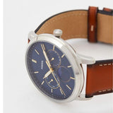 Buy Shop Fossil Neutra Minimalist Moonphase Blue Dial Brown Leather Strap Watch for Men - FS5903 USA Online
