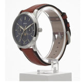 Buy Shop Fossil Neutra Minimalist Moonphase Blue Dial Brown Leather Strap Watch for Men - FS5903 USA Online
