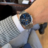 Buy Shop Fossil Neutra Minimalist Moonphase Blue Dial Silver Steel Strap Watch for Men - FS5907 USA Online