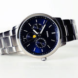 Buy Shop Fossil Neutra Minimalist Moonphase Blue Dial Silver Steel Strap Watch for Men - FS5907 USA Online