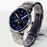 Buy Shop Fossil Neutra Minimalist Moonphase Blue Dial Silver Steel Strap Watch for Men - FS5907 USA Online