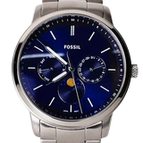 Buy Shop Fossil Neutra Minimalist Moonphase Blue Dial Silver Steel Strap Watch for Men - FS5907 USA Online