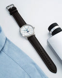 Buy Shop Fossil Neutra Minimalist Moonphase Silver Dial Brown Leather Strap Watch for Men - FS5905 USA Online