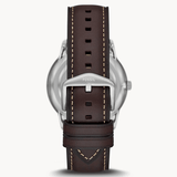 Buy Shop Fossil Neutra Minimalist Moonphase Silver Dial Brown Leather Strap Watch for Men - FS5905 USA Online