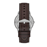 Buy Shop Fossil Neutra Minimalist Moonphase Silver Dial Brown Leather Strap Watch for Men - FS5905 USA Online