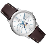 Buy Shop Fossil Neutra Minimalist Moonphase Silver Dial Brown Leather Strap Watch for Men - FS5905 USA Online