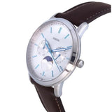Buy Shop Fossil Neutra Minimalist Moonphase Silver Dial Brown Leather Strap Watch for Men - FS5905 USA Online